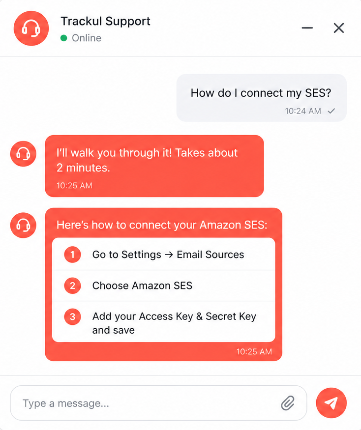 Trackul Support Chat